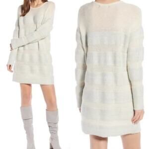 Something Navy Metallic Stripe Sweater Dress